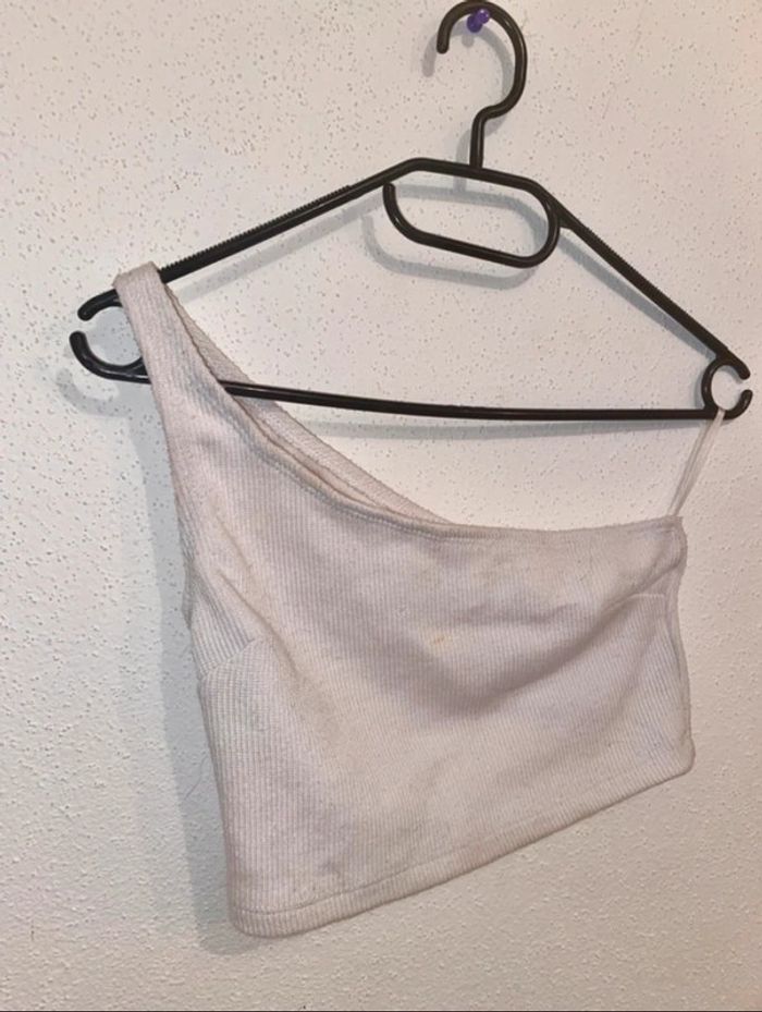 Top asymétrique en tissu côtelé – Taille XS 🦋 - photo numéro 2