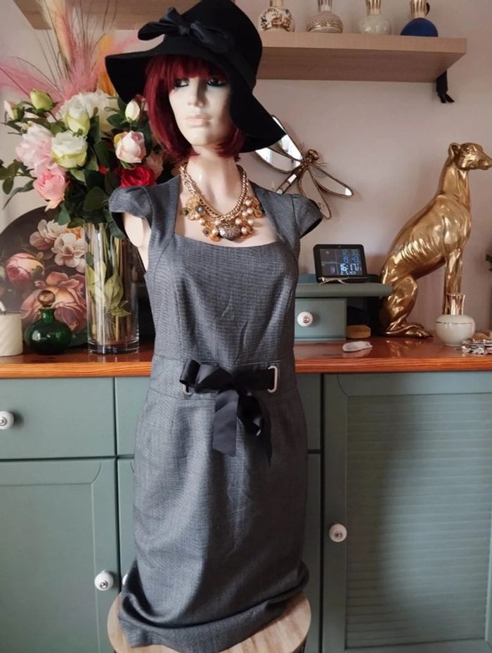 🌹Robe Graphique Vichy & Ruban Satin Caroll T36/38🌹 - photo numéro 18