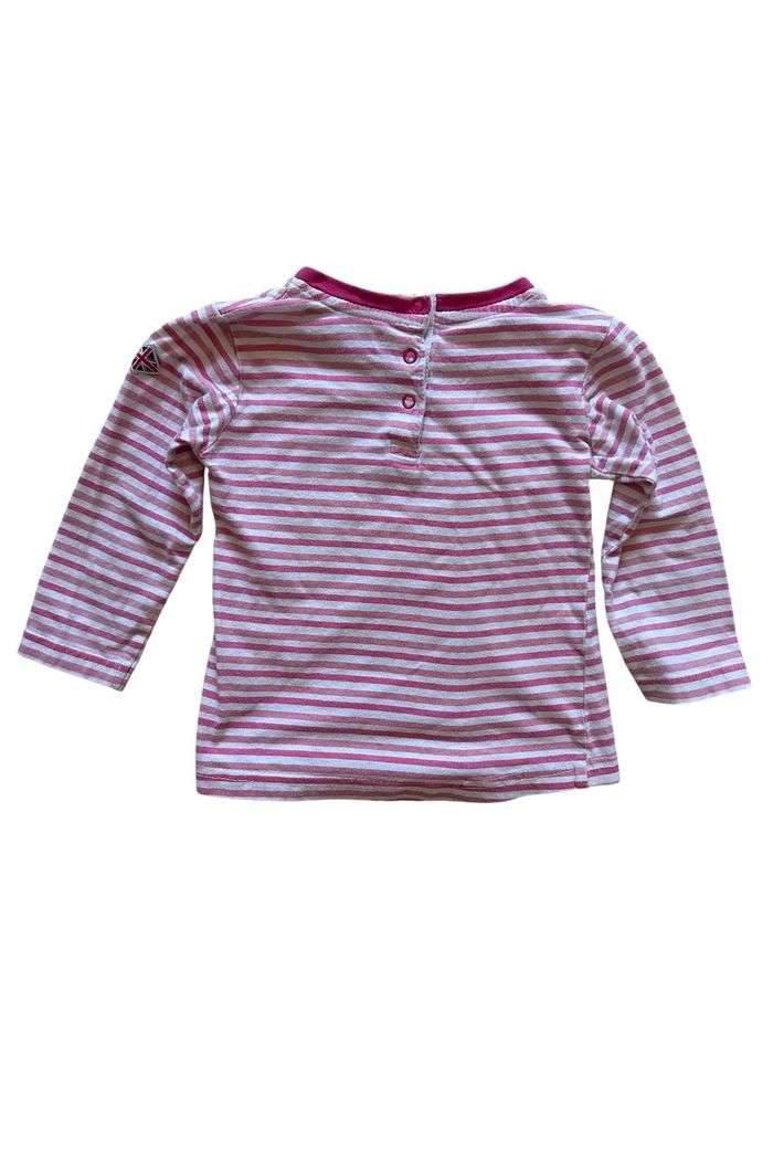 T-shirt manches longues rose blanc marinière Lee Cooper 24 mois - photo numéro 2