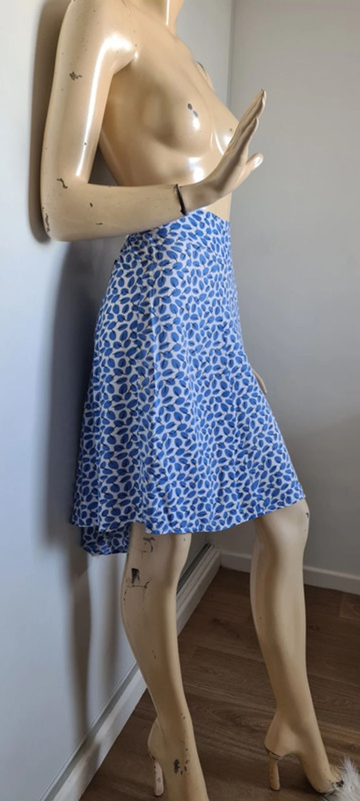 superbe jupe courte legere taille 48 bleu bonheur - photo numéro 3