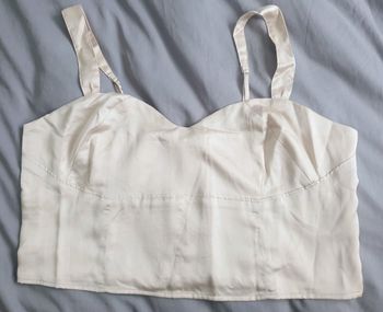 Top bustier satiné beige Abercrombie XL