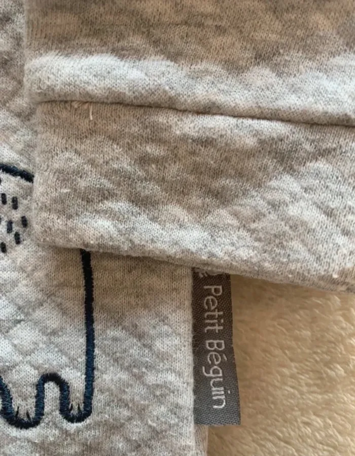 Lot ensembles Petit Béguin bio + chaussons Blanc et Gris 6M - photo numéro 9