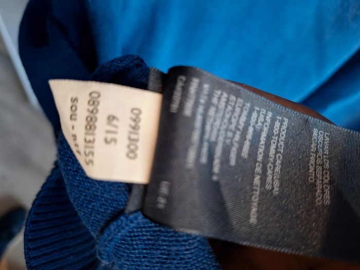 Pull tommy hilfiger bleu homme - taille XL - col V - coton - photo numéro 10