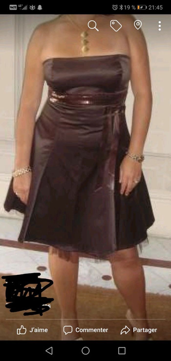 Robe de soiree bustier marron