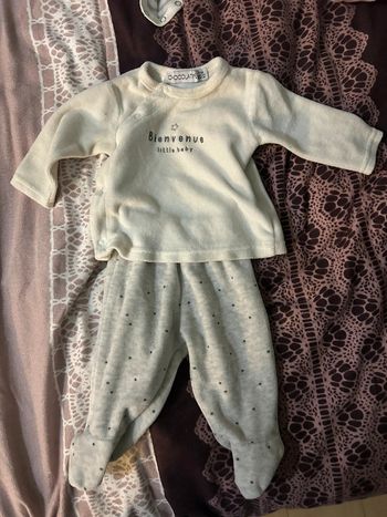 Pyjama 2 pièce fille 1 mois, chocolatine, bébé, pantalon, naissance