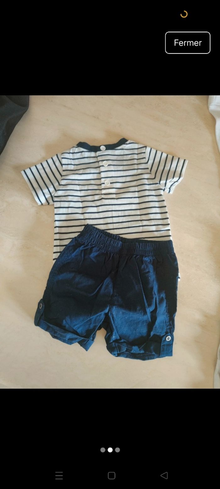 Lot de vêtements garçon 6 mois tshirts ensemble avec short kiabi - photo numéro 3