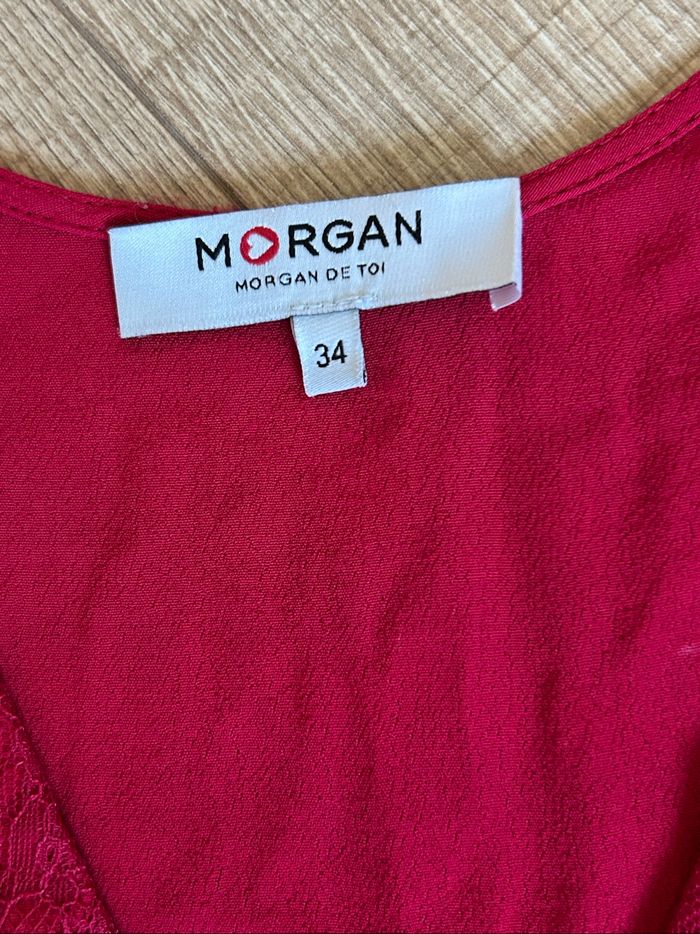 Blouse rouge à manches longues Morgan taille 34 comme neuve - photo numéro 10