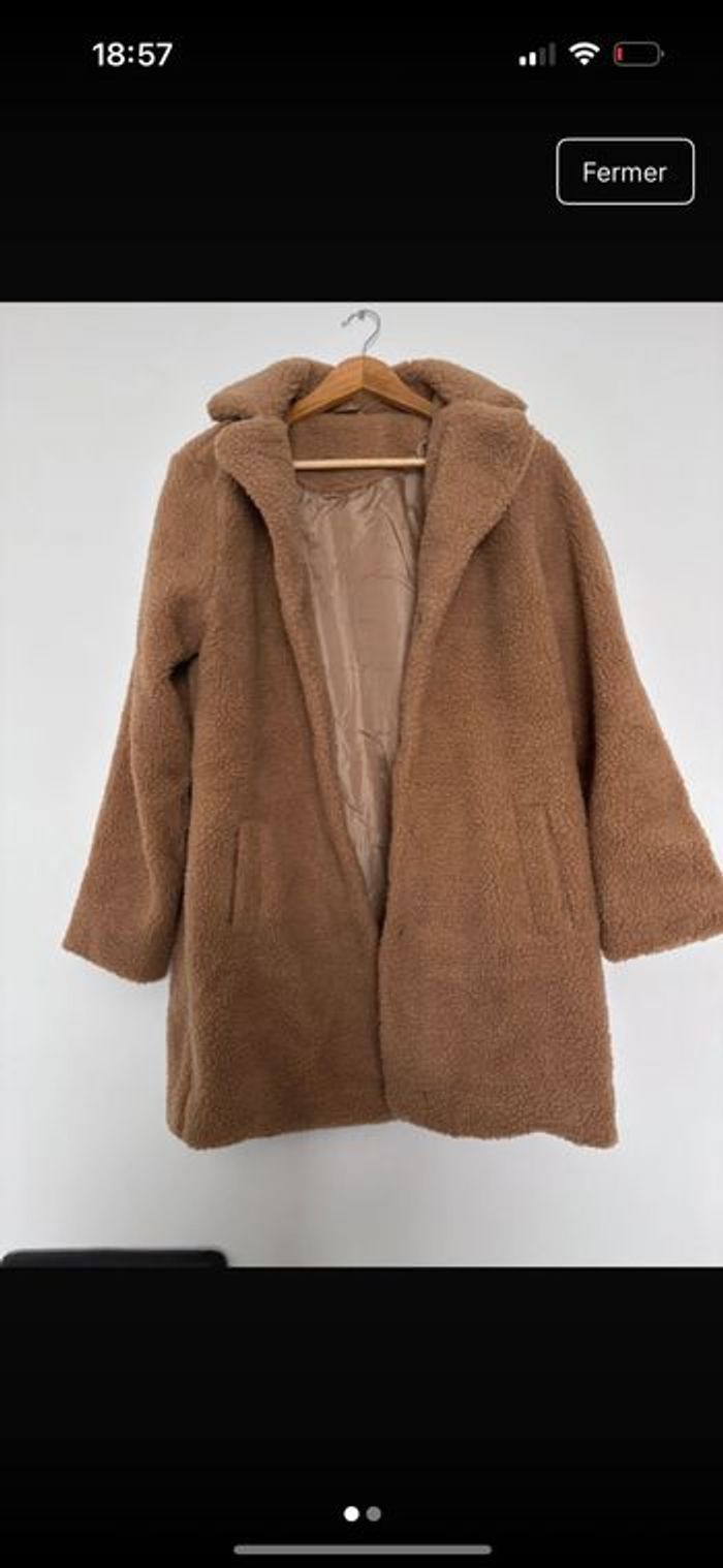 Manteau moumoute marron