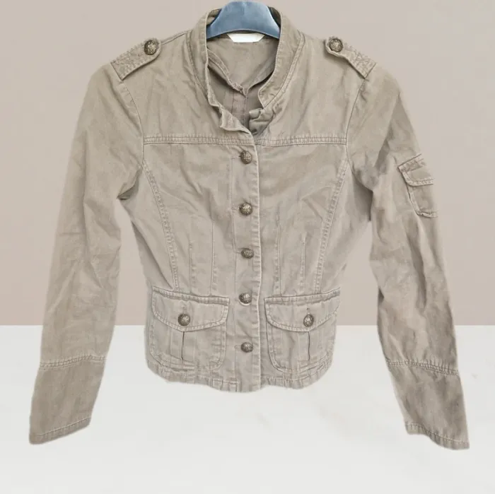 Superbe veste en jean kaki - Promod - Taille 38