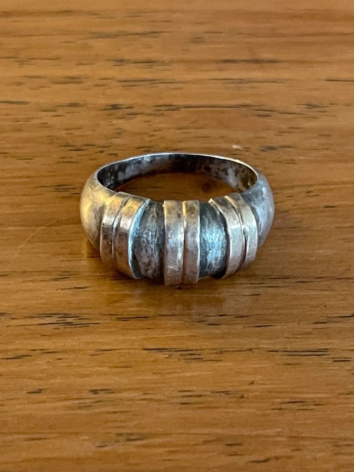 Bague Art Deco vintage or 585 et argent 925 TDD 60 - photo numéro 2
