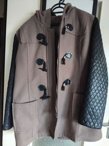 Manteau  BI MATIÈRE  taupe et noir  XL  + donne veste Adidas rose