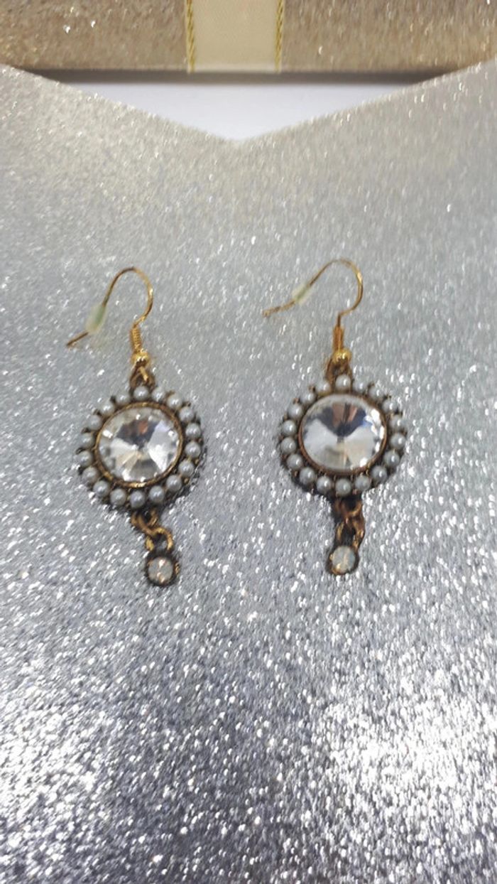 Boucles d'oreilles vintage avec cristal
