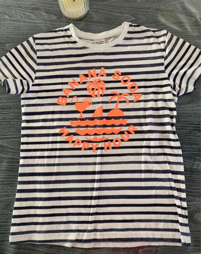 T shirt tao rayé 10 ans - photo numéro 2