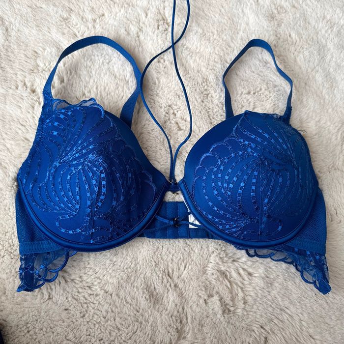 👙Soutien gorge rembourré + bas offert- 95D - neuf sans étiquette bleu roi- Gemo