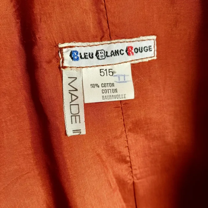 Blazer Charmy Couture vintage sur-mesure marron orange à fleurs - 42/44 oversized - photo numéro 8