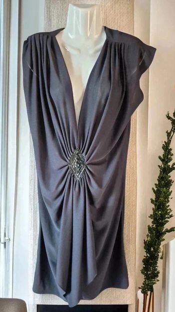 Robe manches courtes noir 🌹 48 🌹