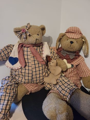 2 bas de portes Jardin d'Ulysse. Mr et Mme Ours. Très décoratifs avec détails peluches.