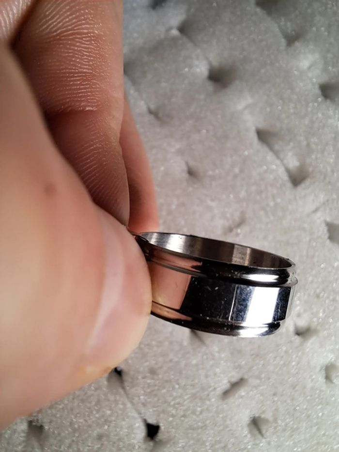 Bague acier inoxydable argentée