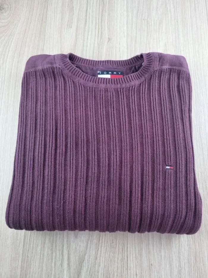Pull a col rond Tommy Hilfiger violet Femme Taille L