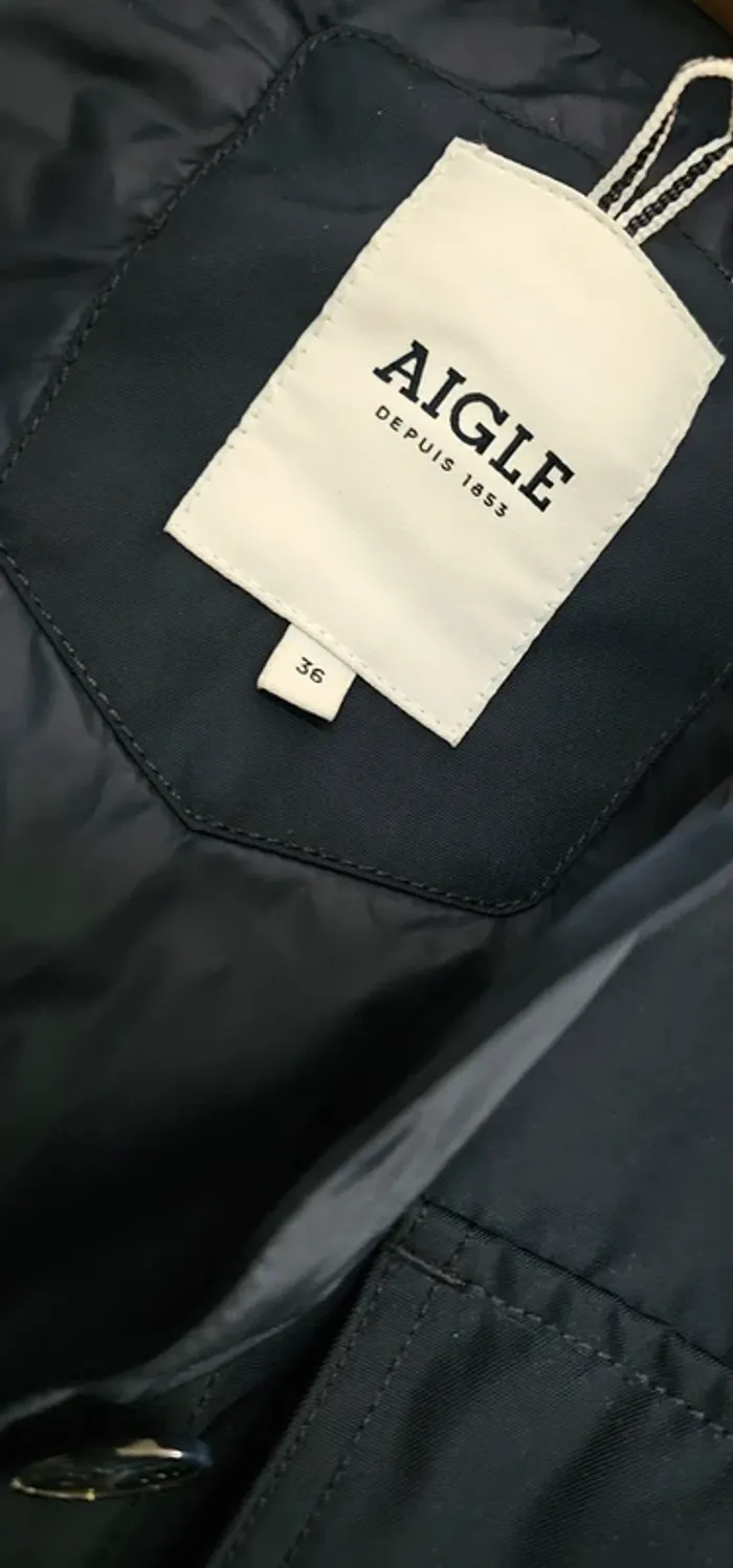 Bomber Court Imper Parka Trench Déperlant Aigle Taille 36 - photo numéro 2