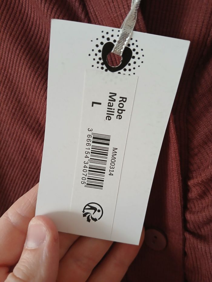 Robe froncée à col polo - Marron chocolat - photo numéro 2