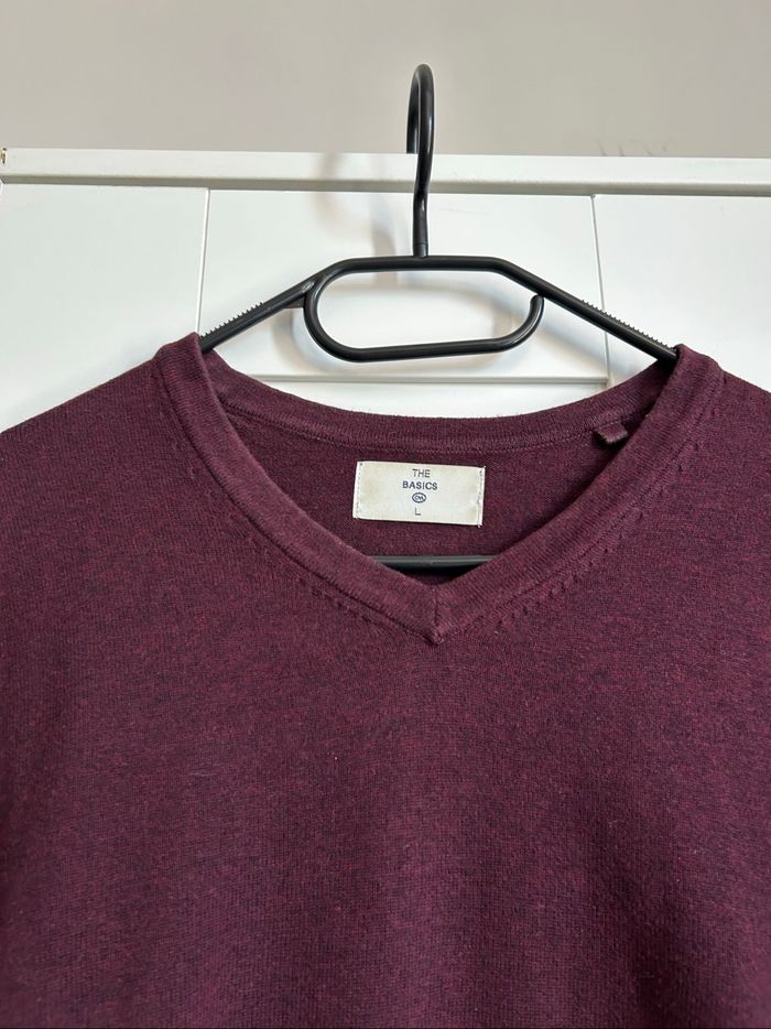 Pull Col V violet foncé Homme C&A Taille L - photo numéro 4
