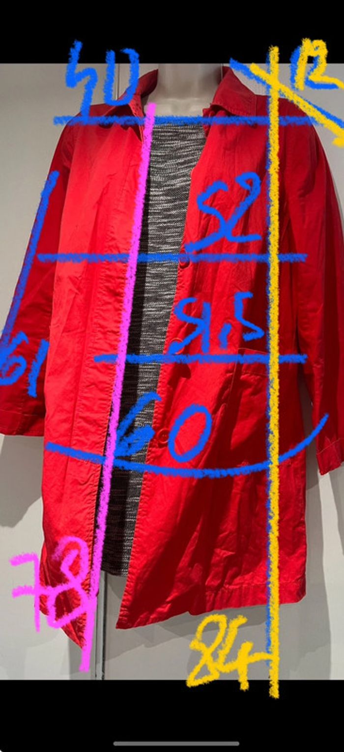 Nice things trench coat sans capuche Rouge taille S - photo numéro 11
