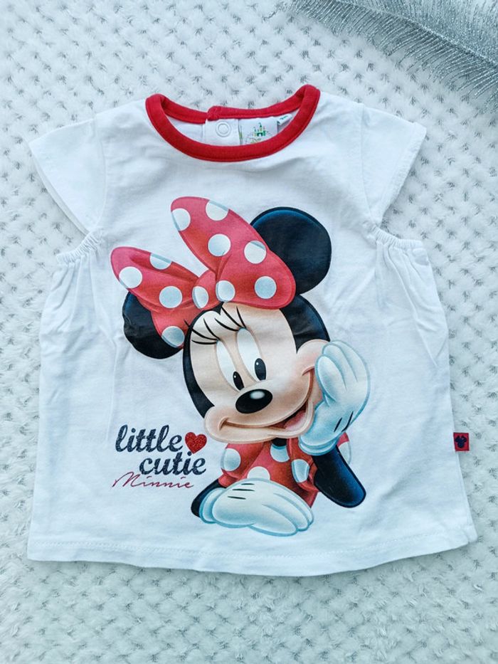 🔸 T-shirt Minnie Sans Manches Fille- Disney 9 Mois🔸 - photo numéro 2