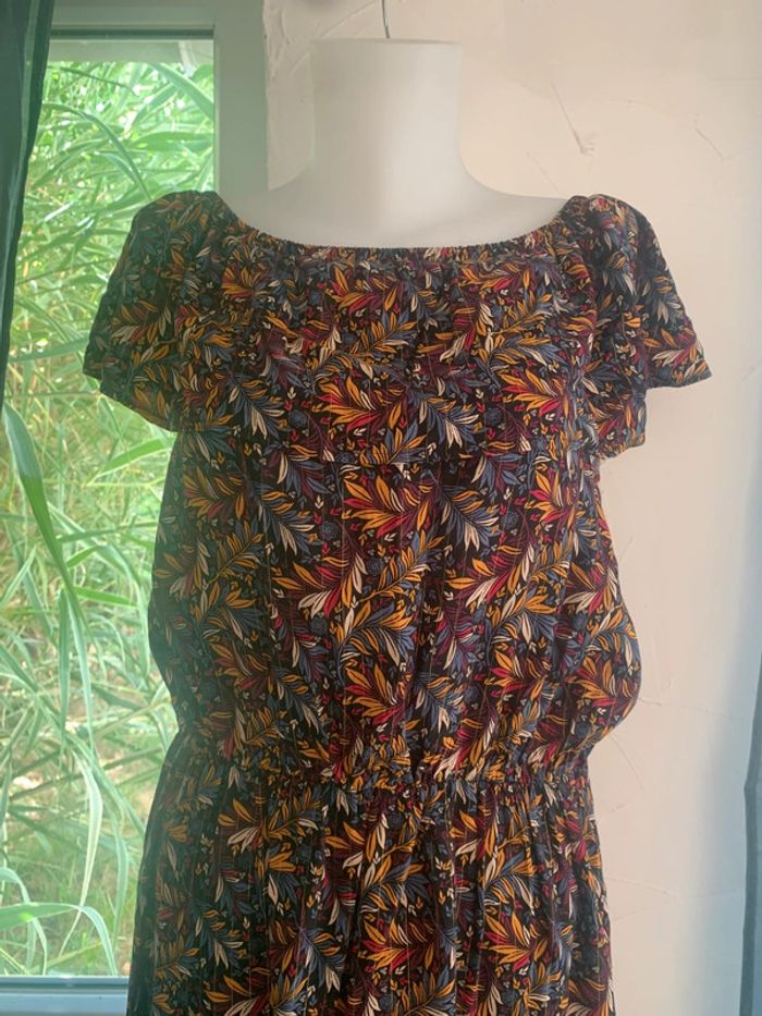 Robe été In Extenso taille 40 motifs feuilles - photo numéro 2