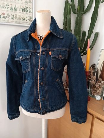 Veste en jean vintage Levi's fourrée sherpa orange