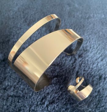 Ensemble bracelet et bague doré