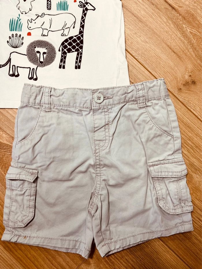 Taille 18 mois ensemble 2p garçon Orchestra Obaibi blanc orange gris * savane * 💙 - photo numéro 3