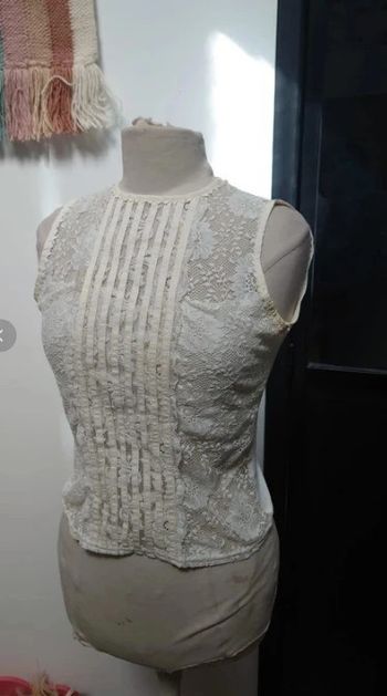 Débardeur blanc dentelles Sagie t 40