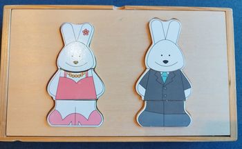 Jeu encastrement bois lapin