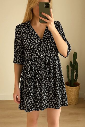 Robe courte fleurie noir et blanc Ba&sh – Taille 0 (34)