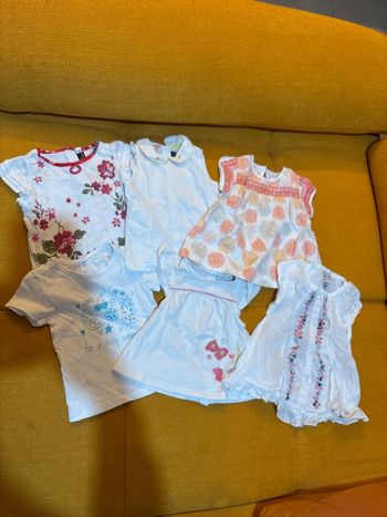 Lot de 6 tee shirts manches courtes 9 mois