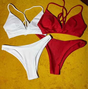Lot 2 bikini rouge et blanc Taille S/36