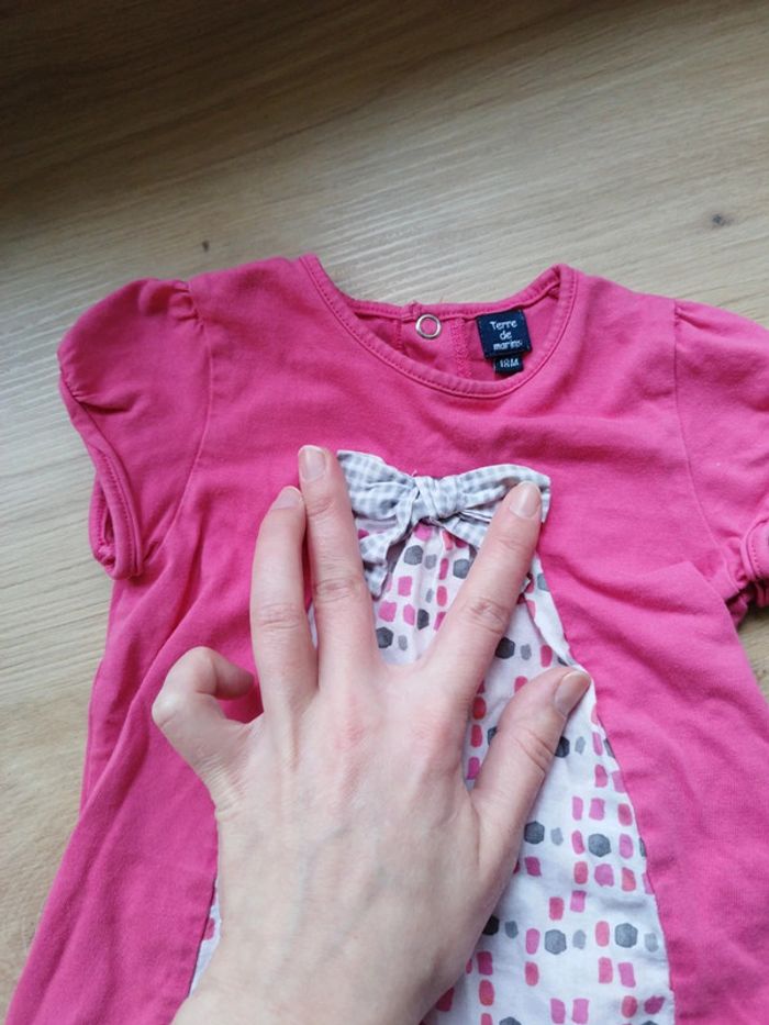 T shirt rose léger 18 mois terre de marins très bon état - photo numéro 3