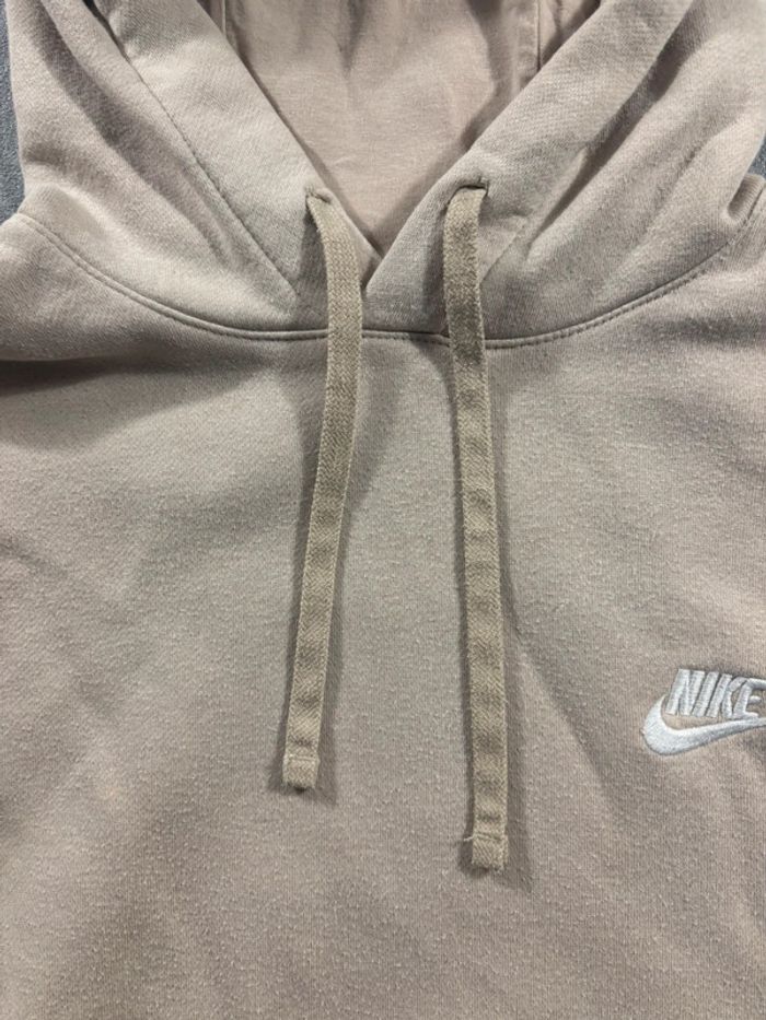 Pull à capuche Nike Beige logo brodé Taille S - photo numéro 3