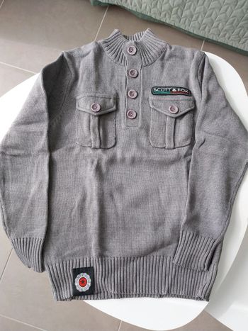 Pull gris clair Scott & Fox T10A