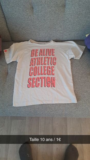 T-shirt blanc collège