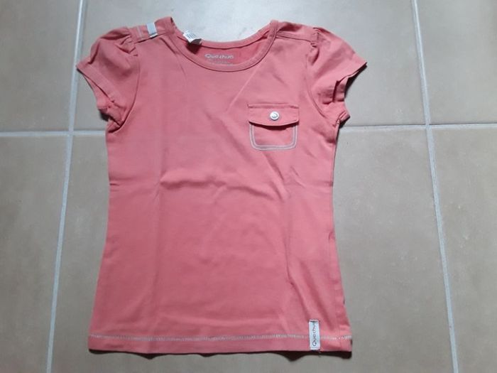 T-shirt oranger MC fille 6 ans QUECHUA TBE