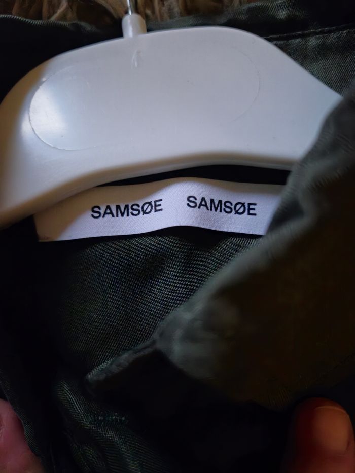 Robe chemise camila shirt dress taille XS 34 kaki olive Samsoe samsoe - photo numéro 6