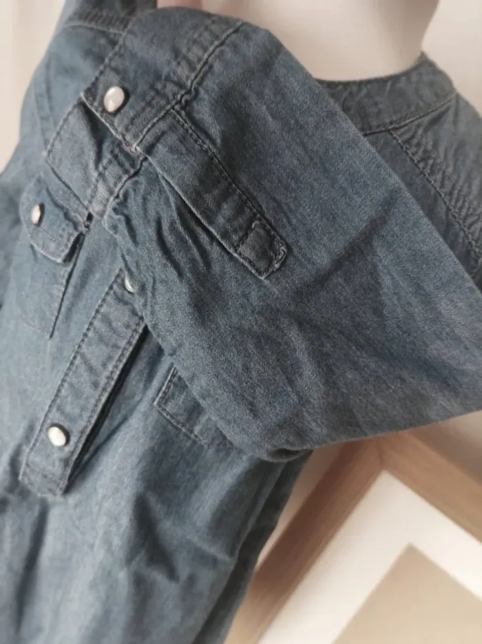 Robe Manches Longues Effet Jean Kiabi - Taille 18 Mois - photo numéro 3