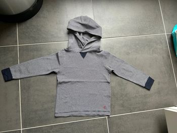 T-shirt haut manches longues capuche marinière garçon petit bateau