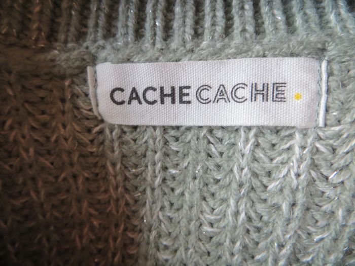 Pull vert amande pailleté cache cache neuf - photo numéro 3