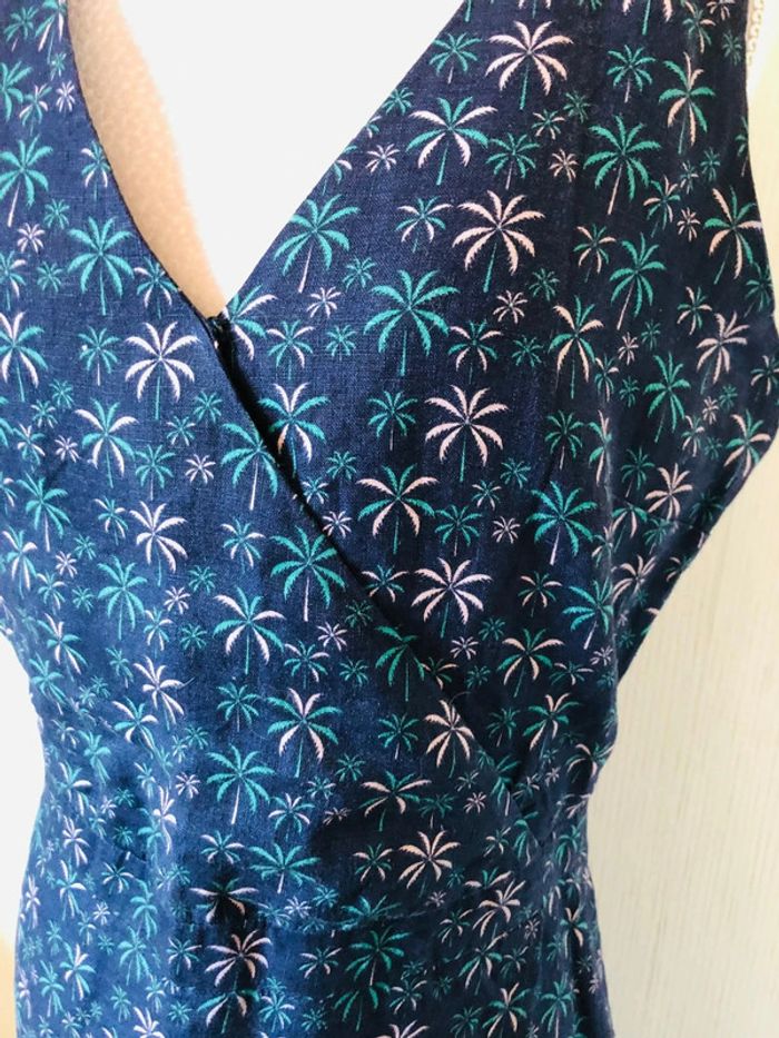🌴Robe d’été nature 100% lin Etam Palm tree vibes Summer dress🌴 - photo numéro 10