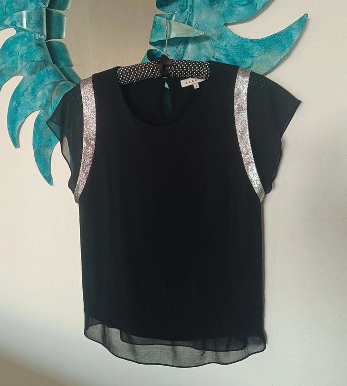 Top noir et argent Sandro taille 3