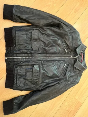 Blouson cuir pépé jean édition spéciale Andy warhol