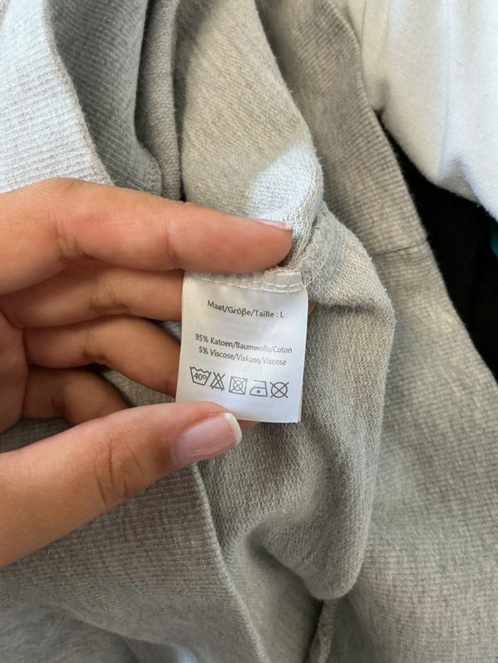 Robe Sweat grise deux poches longues manches avec inscriptions Wibra L - photo numéro 7